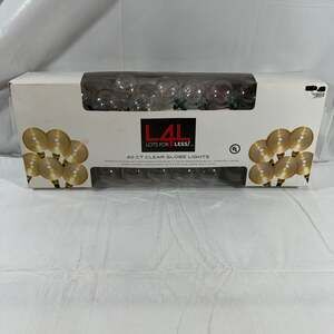 L4L 40 Count Clear Globe Patio String Lights, G40 Indoor/Outdoor 24.5 FT